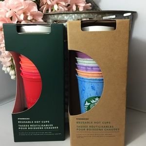 Starbucks Reusable Hot Cups Marble & Winter Sets